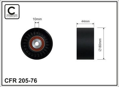 Deflection/Guide Pulley, V-ribbed belt CAFFARO 205-76