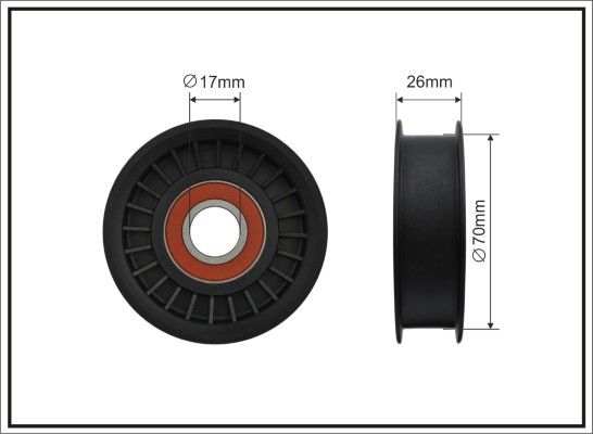 CAFFARO 206-99 Deflection/Guide Pulley, V-ribbed belt