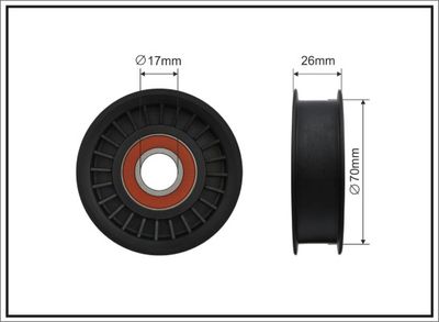 Deflection/Guide Pulley, V-ribbed belt CAFFARO 206-99