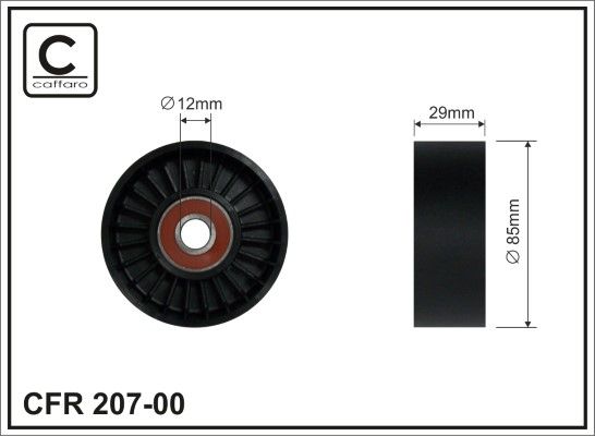 CAFFARO 207-00 Deflection/Guide Pulley, V-ribbed belt