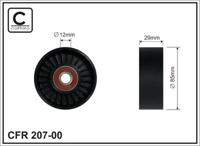 Deflection/Guide Pulley, V-ribbed belt CAFFARO 207-00