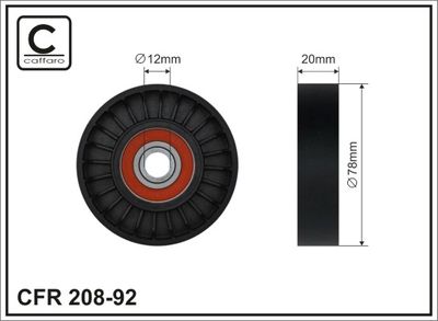 Deflection/Guide Pulley, V-ribbed belt CAFFARO 208-92