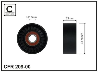 Deflection/Guide Pulley, V-ribbed belt CAFFARO 209-00