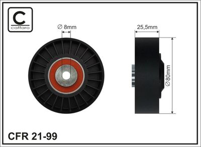 Deflection/Guide Pulley, V-ribbed belt CAFFARO 21-99