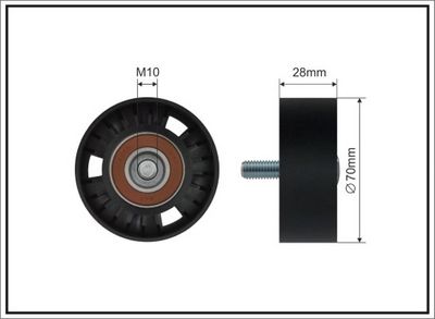 Deflection/Guide Pulley, V-ribbed belt CAFFARO 211-00 SC