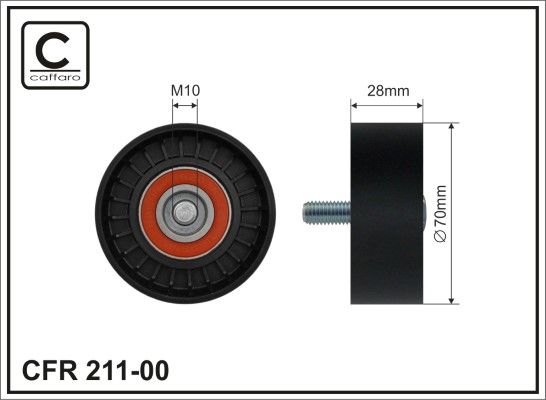 CAFFARO 211-00 Deflection/Guide Pulley, V-ribbed belt