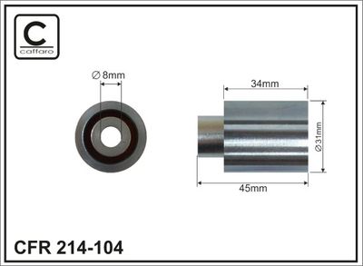 Deflection Pulley/Guide Pulley, timing belt CAFFARO 214-104
