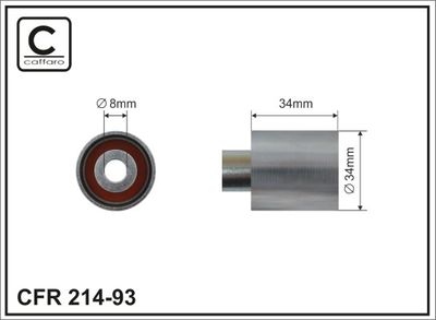 Deflection Pulley/Guide Pulley, timing belt CAFFARO 214-93