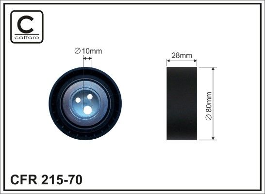 CAFFARO 215-70 Deflection/Guide Pulley, V-ribbed belt