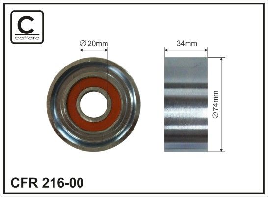 CAFFARO 216-00 Deflection/Guide Pulley, V-ribbed belt
