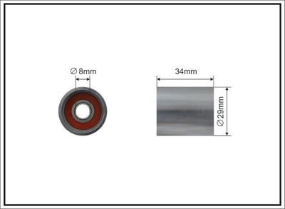 Deflection Pulley/Guide Pulley, timing belt CAFFARO 219-95