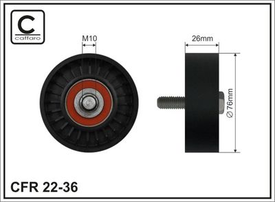 Deflection/Guide Pulley, V-ribbed belt CAFFARO 22-36