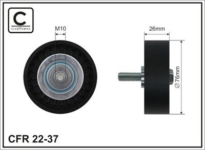 Deflection/Guide Pulley, V-ribbed belt CAFFARO 22-37