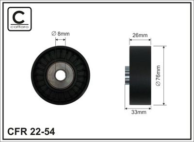 Deflection/Guide Pulley, V-ribbed belt CAFFARO 22-54