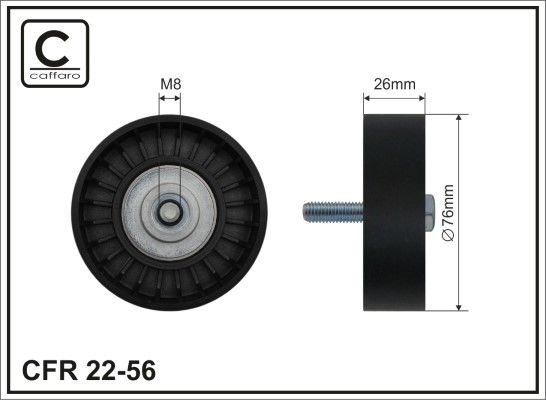 CAFFARO 22-56 Deflection/Guide Pulley, V-ribbed belt