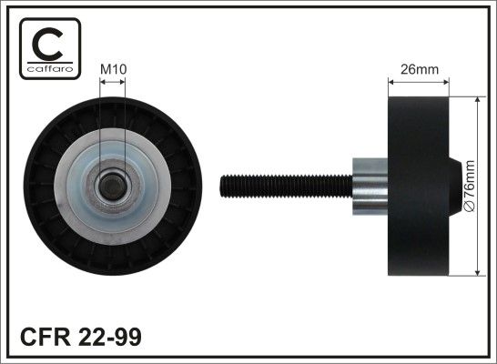 CAFFARO 22-99 Deflection/Guide Pulley, V-ribbed belt