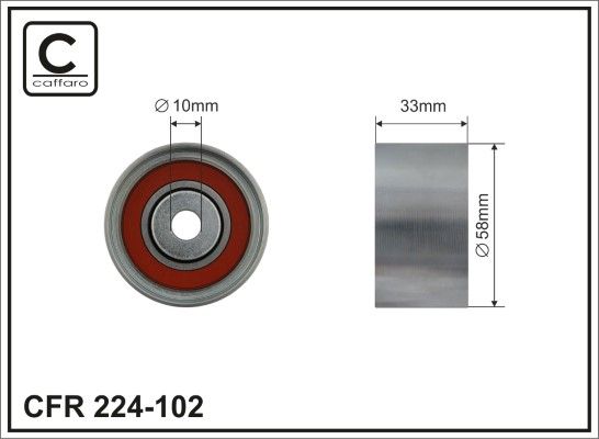 CAFFARO 224-102 Deflection Pulley/Guide Pulley, timing belt