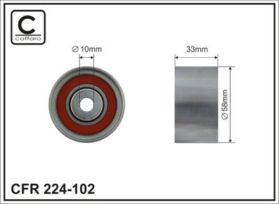 Deflection Pulley/Guide Pulley, timing belt CAFFARO 224-102