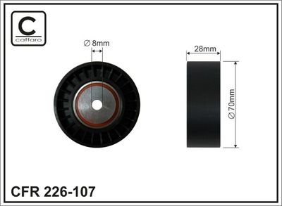 Deflection/Guide Pulley, V-ribbed belt CAFFARO 226-107