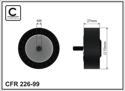 Deflection/Guide Pulley, V-ribbed belt CAFFARO 226-99