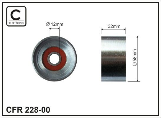 CAFFARO 228-00 Deflection Pulley/Guide Pulley, timing belt