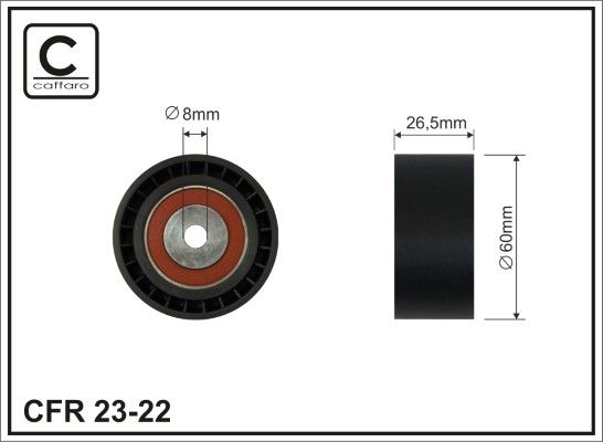 CAFFARO 23-22 Deflection/Guide Pulley, V-ribbed belt
