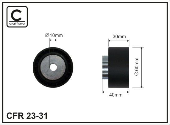 CAFFARO 23-31 Deflection Pulley/Guide Pulley, timing belt