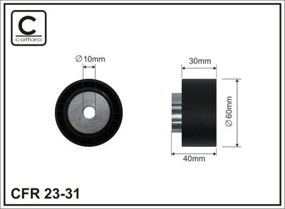 Deflection Pulley/Guide Pulley, timing belt CAFFARO 23-31