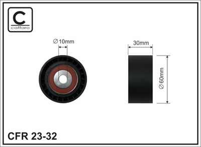 Deflection Pulley/Guide Pulley, timing belt CAFFARO 23-32