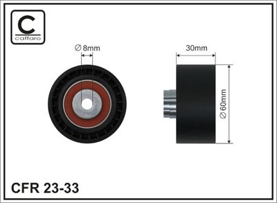 Deflection Pulley/Guide Pulley, timing belt CAFFARO 23-33