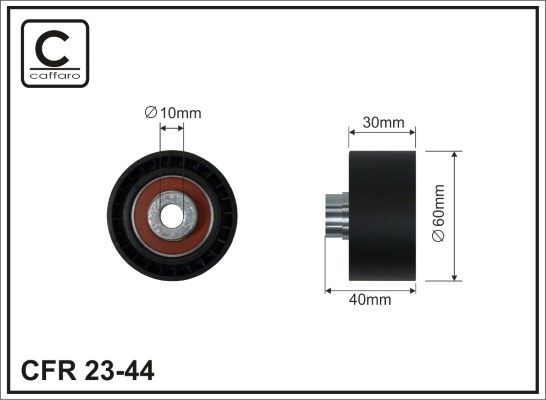 CAFFARO 23-44 Deflection Pulley/Guide Pulley, timing belt