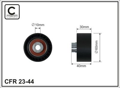 Deflection Pulley/Guide Pulley, timing belt CAFFARO 23-44