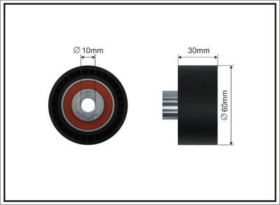Deflection Pulley/Guide Pulley, timing belt CAFFARO 23-57