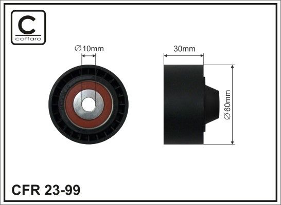 CAFFARO 23-99 Deflection/Guide Pulley, V-ribbed belt