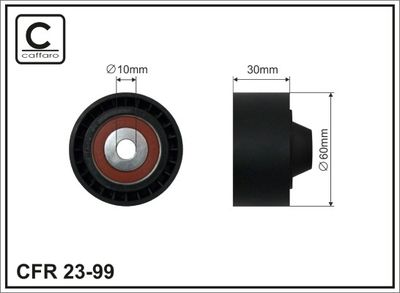 Deflection/Guide Pulley, V-ribbed belt CAFFARO 23-99