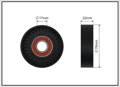 Tensioner Pulley, V-ribbed belt CAFFARO 236-00