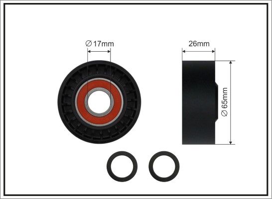 CAFFARO 237-00 Deflection/Guide Pulley, V-ribbed belt