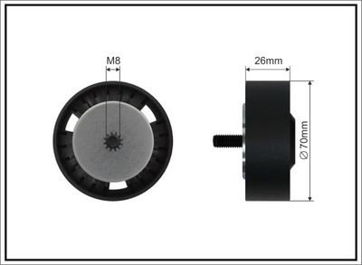 Deflection/Guide Pulley, V-ribbed belt CAFFARO 238-99 SC