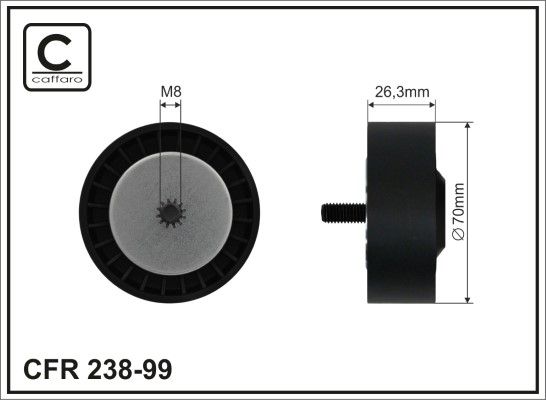 CAFFARO 238-99 Deflection/Guide Pulley, V-ribbed belt