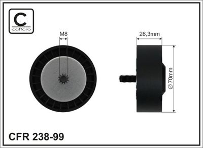 Deflection/Guide Pulley, V-ribbed belt CAFFARO 238-99