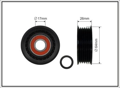 Deflection/Guide Pulley, V-ribbed belt CAFFARO 239-00
