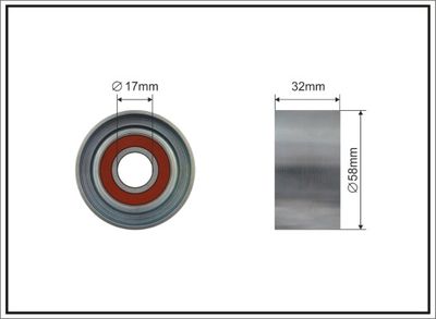 Tensioner Pulley, timing belt CAFFARO 244-101