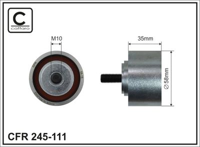 Deflection Pulley/Guide Pulley, timing belt CAFFARO 245-111