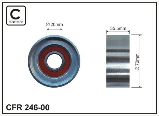 CAFFARO 246-00 Deflection/Guide Pulley, V-ribbed belt
