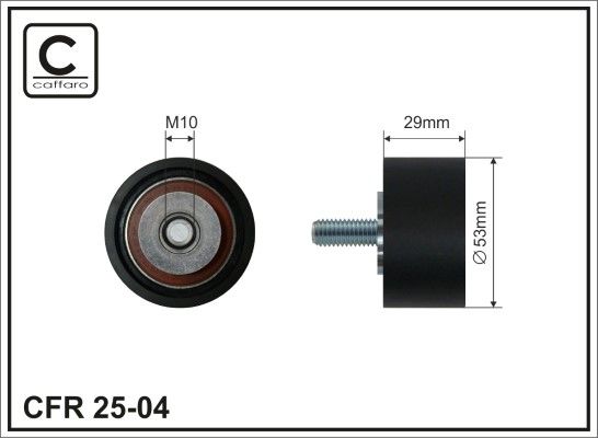 CAFFARO 25-04 Deflection Pulley/Guide Pulley, timing belt