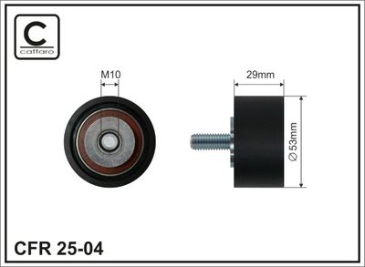 Deflection Pulley/Guide Pulley, timing belt CAFFARO 25-04