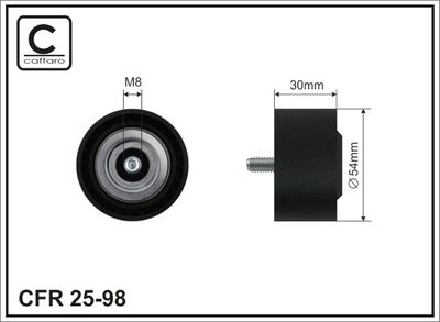 Deflection/Guide Pulley, V-ribbed belt CAFFARO 25-98