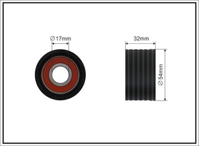 Deflection Pulley/Guide Pulley, timing belt CAFFARO 25-99