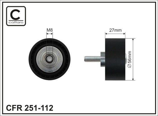 CAFFARO 251-112 Deflection/Guide Pulley, V-ribbed belt