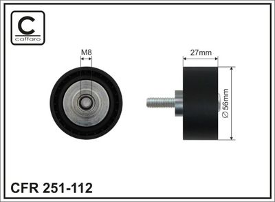 Deflection/Guide Pulley, V-ribbed belt CAFFARO 251-112